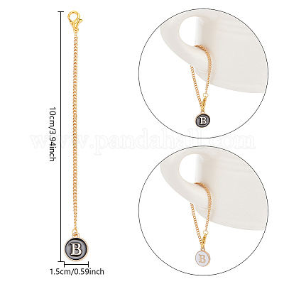 Плоские круглые подвески из эмалевого сплава с буквами AJEW-AB00184-02-1