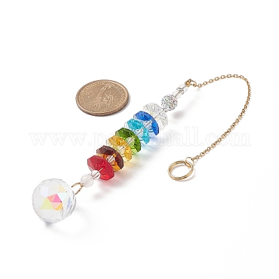 Чакра натуральный кристалл кварца и белый агат ловцы солнца HJEW-JM00909-1