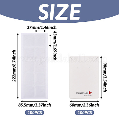 100шт прямоугольные карточки из крафт-бумаги для ожерелья и сережек AJEW-TA0001-26B-1