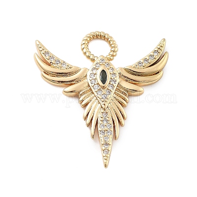 Настоящие 18к позолоченные латунные подвески с микропаве и кубическим цирконием KK-L209-099G-01-1