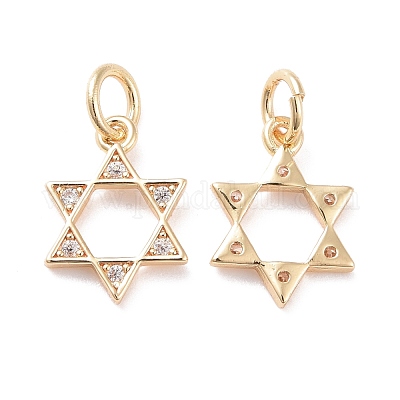 Латунные микропаве прозрачные кубические циркониевые подвески KK-G418-01G-1