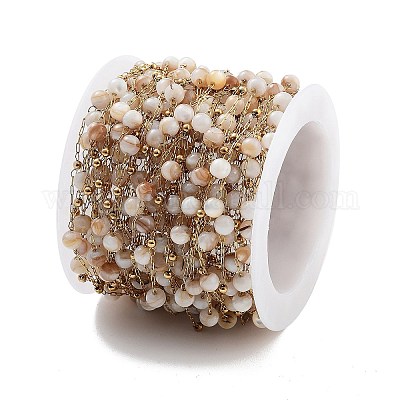 Круглые цепочки ручной работы из натуральных ракушек из бисера CHS-P019-01G-1