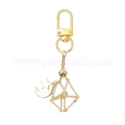 Латунный мешочек макраме пустой держатель для камня кулон украшение HJEW-JM03304-01-1