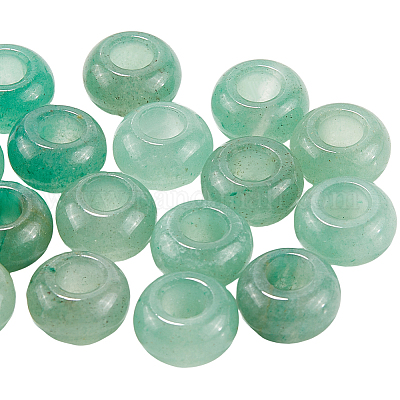 20 шт. натуральные зеленые авантюриновые европейские бусины G-SP0001-01B-06-1