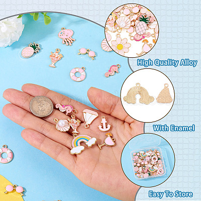 48шт 12 стиля подвески из сплава с эмалью ENAM-TA0002-95A-1