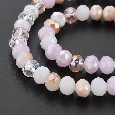 Стеклянные бусины с гальваническим покрытием  EGLA-S194-18H-1