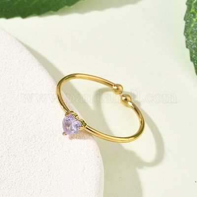 Кольца-манжеты из нержавеющей стали 304 с кубическим цирконием для женщин RJEW-Z122-01G-1