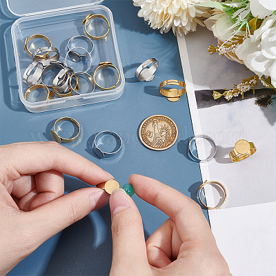 20 шт. 2 стиля регулируемых колец для пальцев из нержавеющей стали 304 STAS-UN0057-19A-1