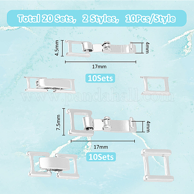 20 комплект из 2-х видов экологически чистых латунных застежек для часовых ремешков KK-FH0007-54S-1