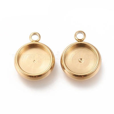 Ионное покрытие (ip) нержавеющая сталь 304 подвеска кабошон оправа STAS-I162-01C-G-1