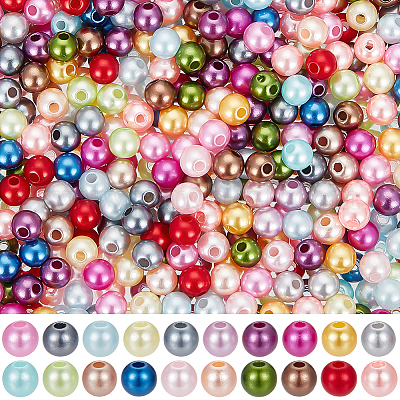 Бусины из искусственного жемчуга из АБС-пластика OACR-SC0001-43-1