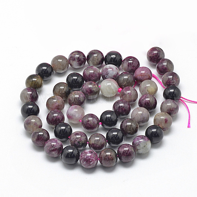 Натуральный турмалин бисер нитей&nbsp;G-R446-8mm-02-1