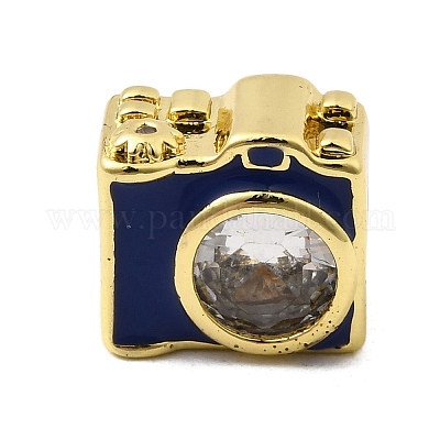 Латунные микропаве прозрачные кубические циркониевые эмалевые бусины KK-I360-021G-1