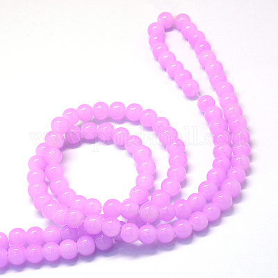 Выпечки окрашены имитация нефрита стекловолокна круглый шарик X1-DGLA-Q021-8mm-23-1