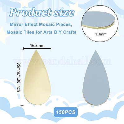 150 шт. стеклянные кабошоны в форме капли DIY-OC0001-39B-1