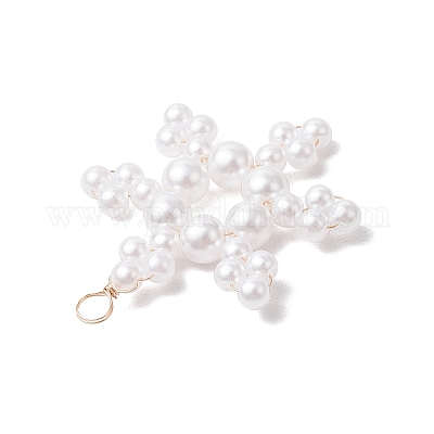 6 шт. 3 подвески в виде стеклянных снежинок PALLOY-JF03950-03-1