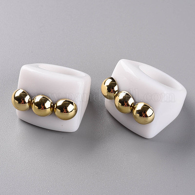 Непрозрачные акриловые кольца на палец RJEW-T010-11-1