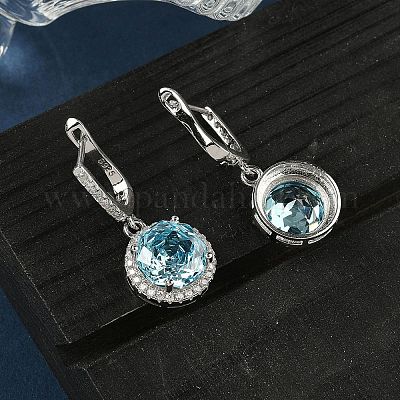 925 стерлингового серебра микро проложить кубического циркония серьги обруча EJEW-B147-01A-03-1