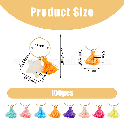 6 комплект подвесок для бокалов из латуни AJEW-HY0001-48-1