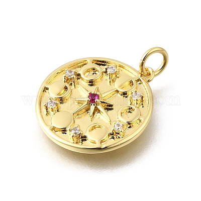 Латунные микро проложить кубического циркония подвески KK-U072-31G-1