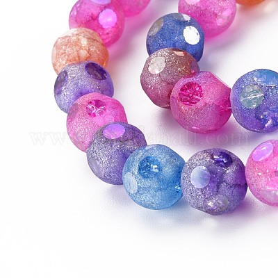 Прозрачный гальванический треск стеклянные бусины нити X-EGLA-T008-13-1