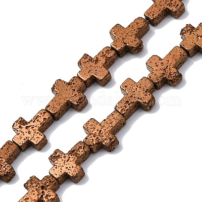 Гальванические бусины из натуральной лавы G-A256-A01-01H-1