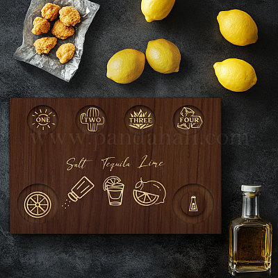 Деревянный поднос для рюмок AJEW-WH0423-008-1