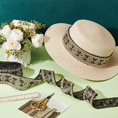 Кружевная отделка из полиэстера с ромбической вышивкой OCOR-WH0090-84A-1