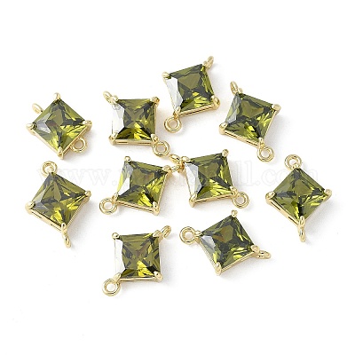 Шармы-соединители из латуни с паве из кубического циркония KK-F892-53G-07-1