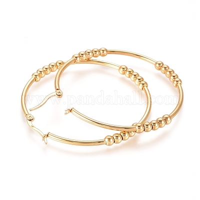 Большие серьги-кольца из нержавеющей стали 304 EJEW-E258-06C-G-1