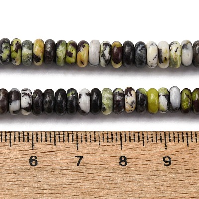 Бусы из натуральной желтой бирюзы (яшмы) G-L624-H15-6x2mm-1