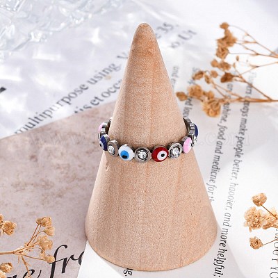 201 открытое кольцо-манжета из нержавеющей стали для женщин RJEW-F172-02P-1