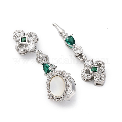 Латунные застежки из прозрачного кубического циркония с микропаве KK-P291-33P-1