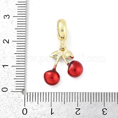 Латунные эмалевые фрукты европейские подвески KK-Z090-08G-04-1