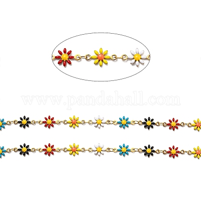 Ионное покрытие (IP) золотая 304 нержавеющая сталь цветочная цепочка CHS-E011-01G-01-1