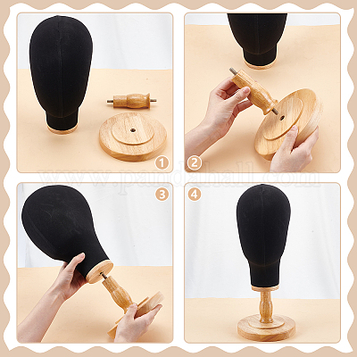 Деревянные стеллажи для шляп в форме головы AJEW-WH0816-101-1