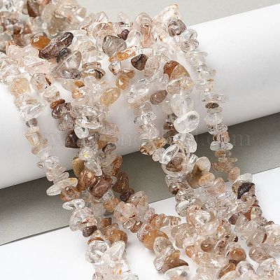 Нити бусин из натурального рутилированного кварца G-M205-96-1