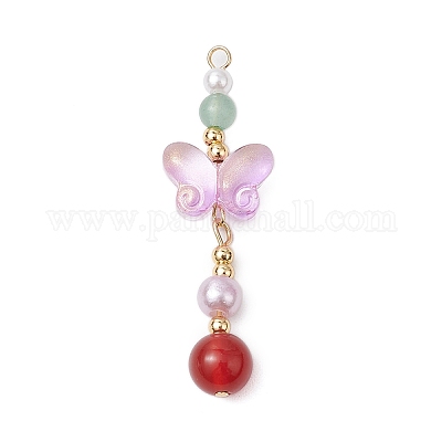 Подвески из натурального сердолика и стекла PALLOY-JF03192-02-1