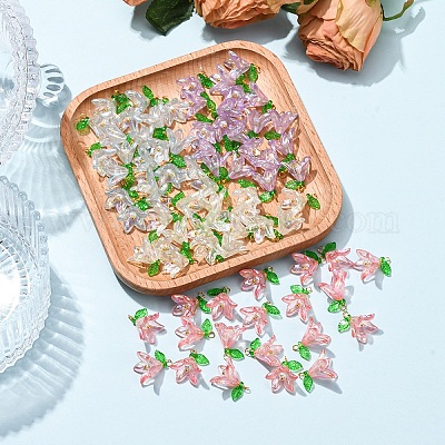 50шт прозрачные акриловые подвески PALLOY-FS00038-01-1