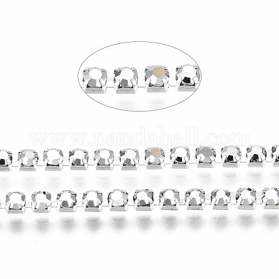 Гальванические латунные цепочки со стразами и стразами CHC-T006-SS6.5-01S-1