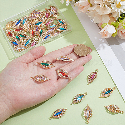 40шт 10 цвета сплав с подвесками со стразами FIND-PH0027-16-1