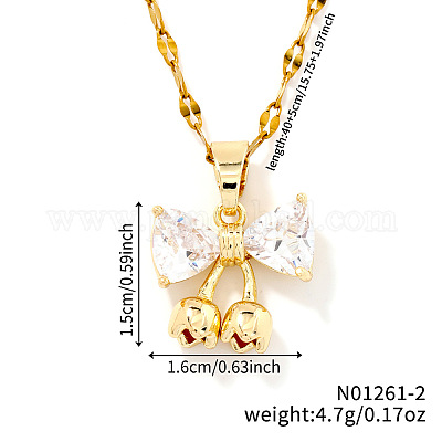 Латунные подвески-бантики с прозрачными кубическими цирконами RA0776-2-1