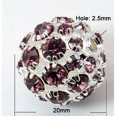 Латунные бусины со стразами  RB-Q165-3-1