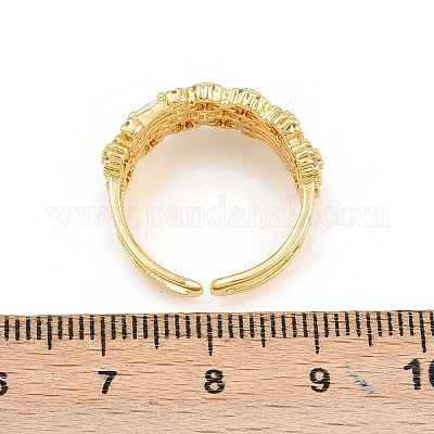 Манжеты из латуни с микро паве кубический цирконий для женщин RJEW-Z113-50G-1