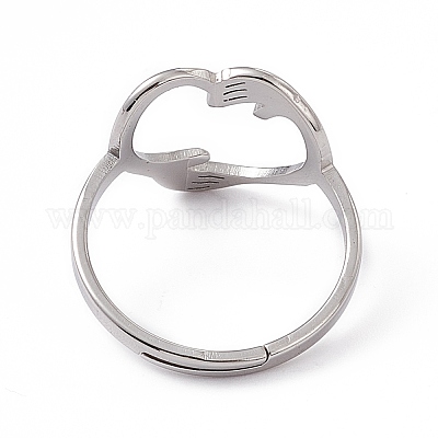 1 pezzo Anello in acciaio inossidabile con design abbraccio lucido e liscio, adatto per luso quotidiano, regalo per amici, regalo di compleanno per donne. | SHEIN ALIA