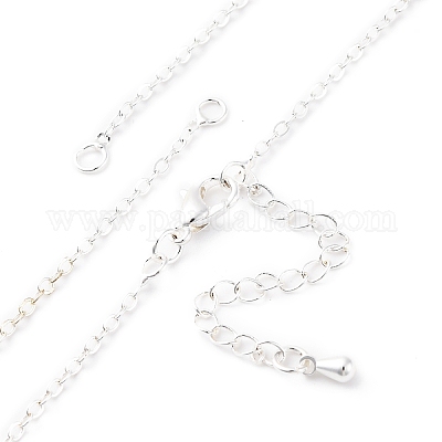 Латунь кабель цепи материалы для ожерлеья NJEW-D302-80S-1