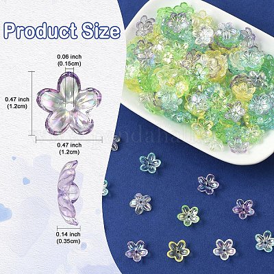 15 g transparente Perlenkappen aus Acryl&nbsp;TACR-YW0003-07E-1