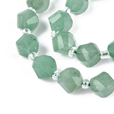 Естественный зеленый авантюрин бисер нитей G-T144-24A-01-1