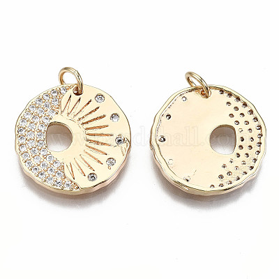 Латунные микропаве прозрачные подвески с фианитом KK-S356-224G-NF-1