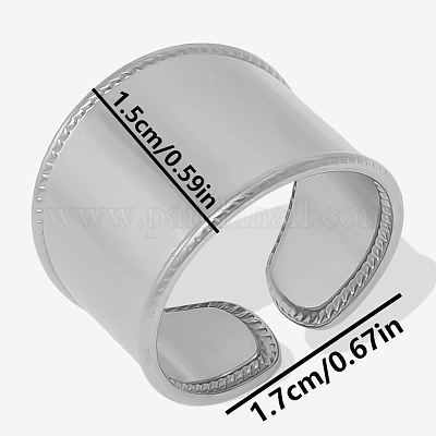 Стильное широкое кольцо-манжета из нержавеющей стали 304 для женщин RG2914-1-1